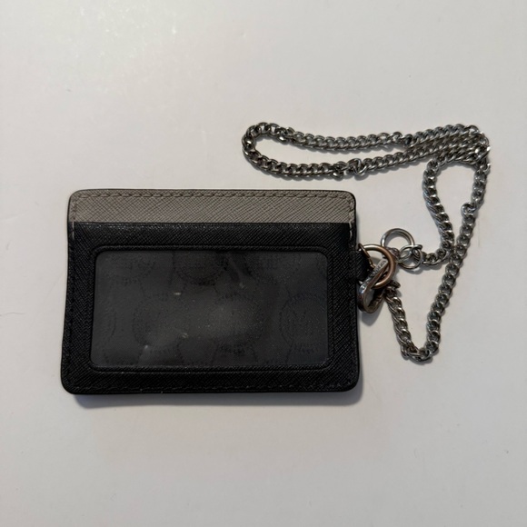 Michael Kors Black and Gray Card Holder with Chain - Picture 5 of 6
